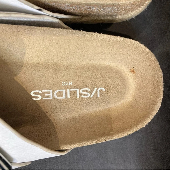 J SLIDES Sz 9 Leighton Leather Adjustable Buckle Closure Slip On Sandals - Picture 5 of 12